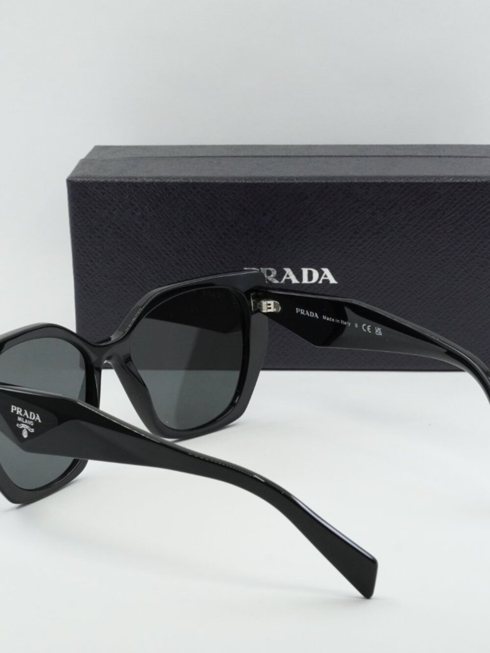 Prada PR19ZS 1AB5S0 Square Sunglasses – Black\Dark Grey - Picture 9 of 9